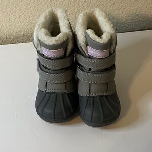 Cat & Jack Gray and Black Kids Snow Boots